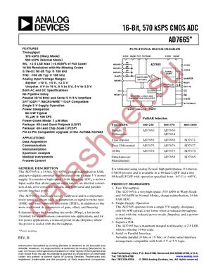 AD7665ACPZ datasheet  